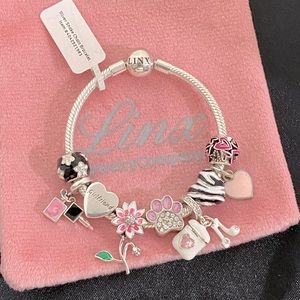 Linx Snake Chain Bracelet with Girlfriend Themed Charms
